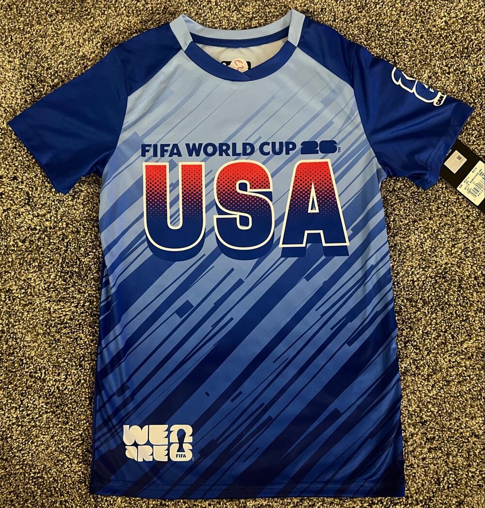 FIFA 2026 USA World Cup Dri-Fit Shirt Blue Youth Medium (NWT)